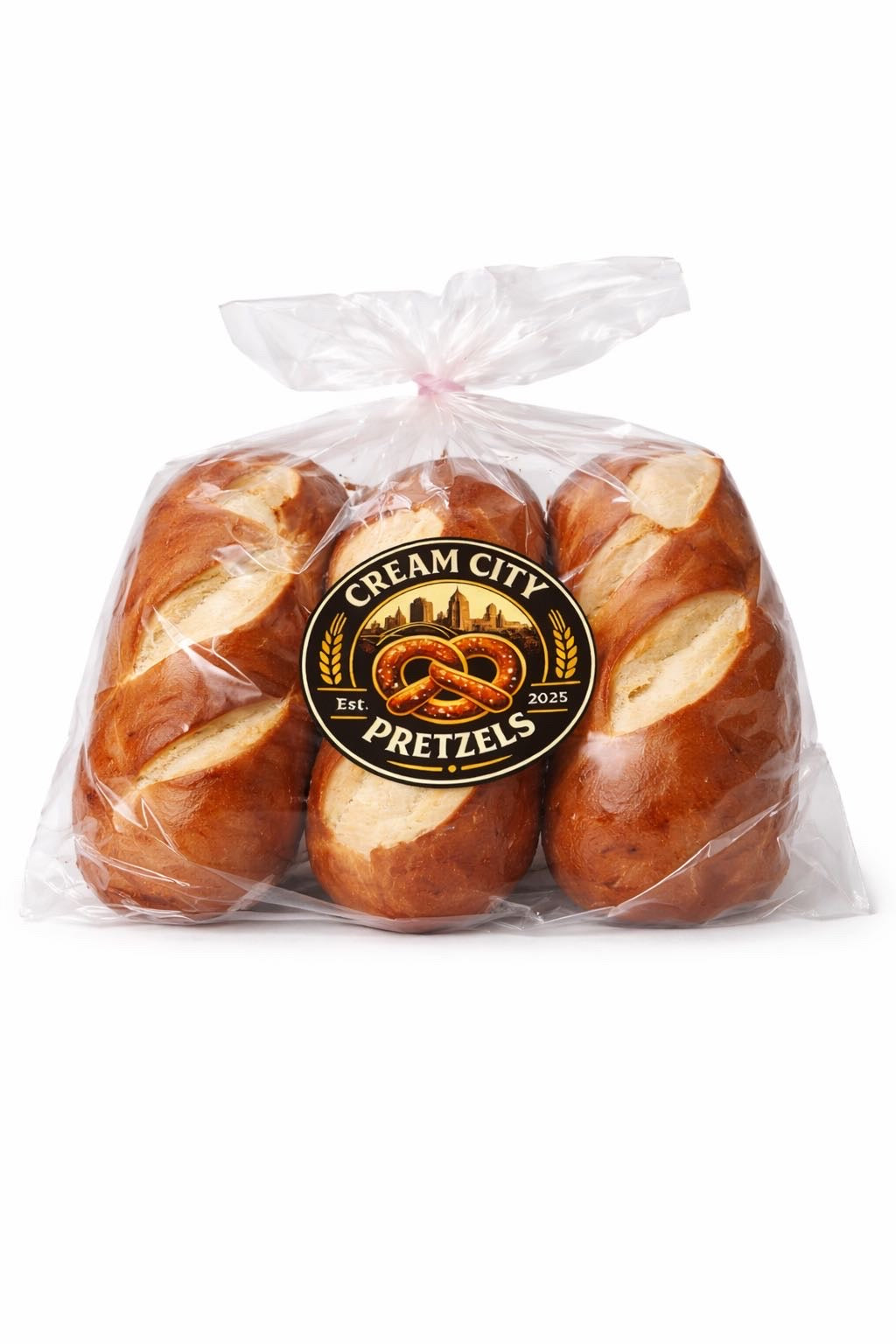 Pretzel Hoagie Bun 6 Ct